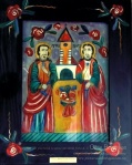 Sfinții Apostoli Petru și Pavel icoană pe sticlă icoana pe sticlă pictură naivă icoană tradițională pictură în tempera de vânzare la comandă